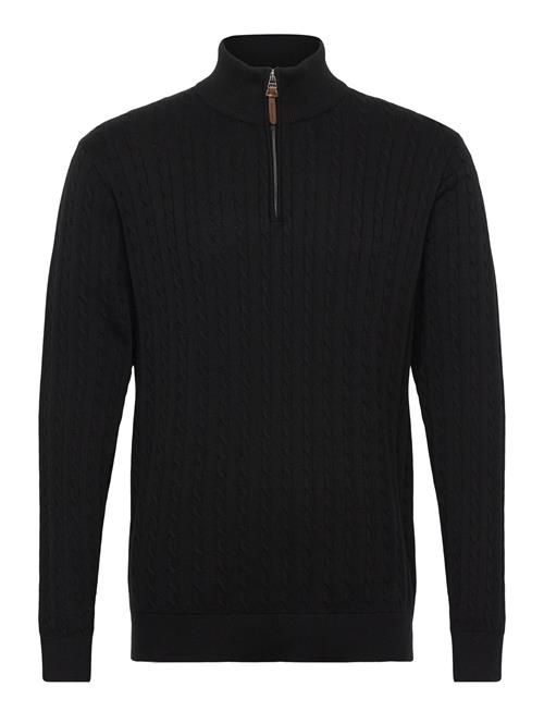 1/2 Zip Cable Knit Lindbergh Black