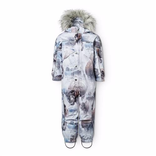 Molo Polaris Fur Vinter-overtræksdragt Bison  Bison 86 cm  Blå  86 cm  Unisex