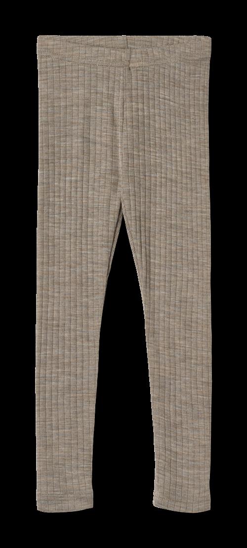 Wheat Agi Leggings I Uld Og Silke Khaki Melange  Khaki Melange 98 cm  Brun  98 cm  Unisex