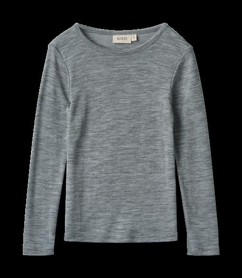 Wheat Alfie Langærmet Uld-T-shirt Melange Grey  Melange Grey 104 cm  Grå  104 cm  Unisex