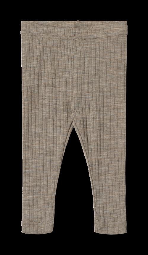 Wheat Agi Leggings I Uld Og Silke Khaki Melange  Khaki Melange 86 cm  Brun  86 cm  Unisex