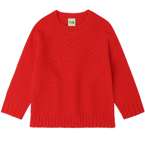 FUB Sweater I Lammeuld Signal Red  Signal Red-140 cm Wool Rød  140 cm  Unisex