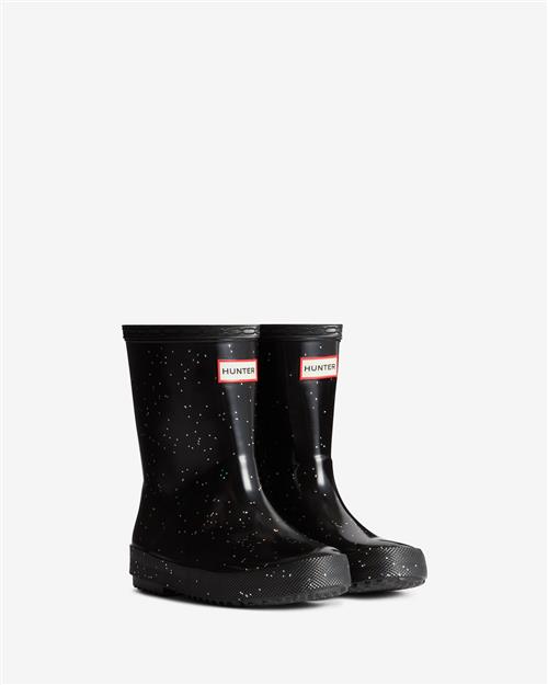 Hunter Kids First Giant Glitter Gummistøvler Black  Military Red 24 EU  Sort  24 EU  kvinde