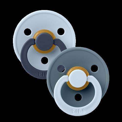 BIBS Studio Colour Fusion 2-pak Runde Latex-sutter Baby Blue Petrol Mix  Baby Blue Petrol Mix 6+ Months Latex Blå  6+ måneder  unisex