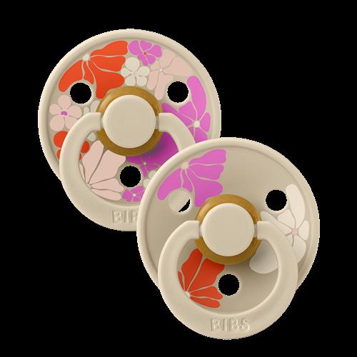 BIBS Studio Colour Morning Bloom 2-pak Runde Latex-sutter Vanilla Mix  Vanilla Mix 0+ Months Latex Creme  0+ måneder  unisex