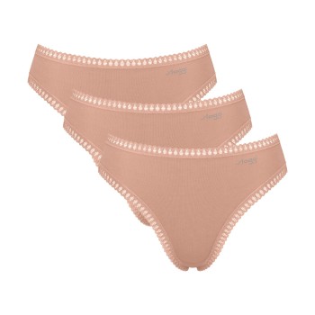 Sloggi Trusser 3P GO Crush High Leg Briefs Lysbrun  bomuld Small Dame