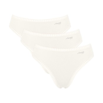 Sloggi Trusser 3P GO Crush High Leg Briefs Elfenben bomuld Small Dame