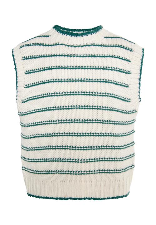 DreiMaster Maritim Pullover 'Boundry'  smaragd / hvid