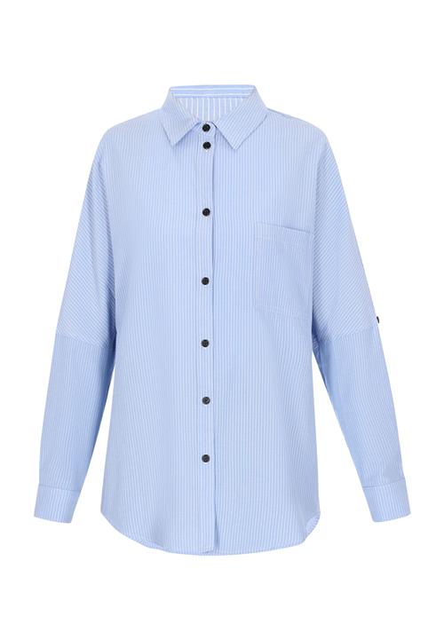 usha BLUE LABEL Bluse 'Classic Look'  lyseblå / hvid