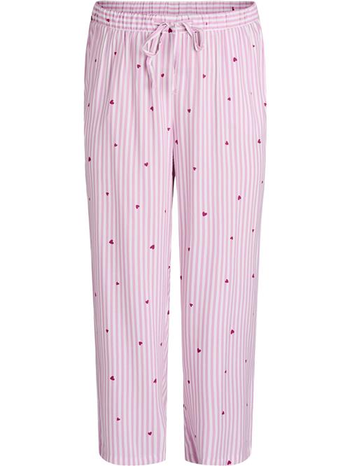Zizzi Pyjamasbukser  bær / pink / hvid