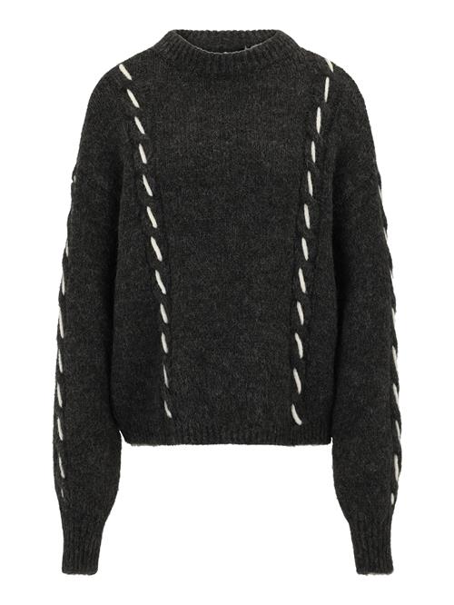 Vero Moda Tall Pullover 'VMILINA'  mørkegrå / hvid