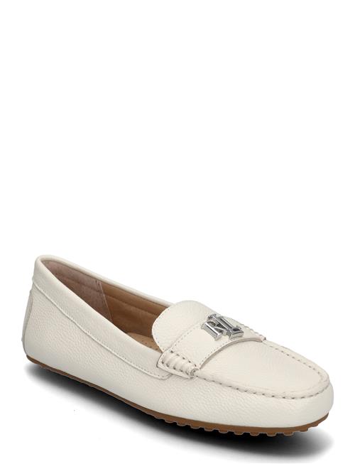 Barnsbury Pebbled Leather Driver Lauren Ralph Lauren White