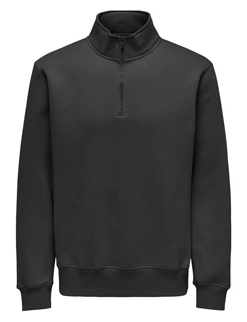 Onsconnor Reg 1/4 Zip Sweat ONLY & SONS Black
