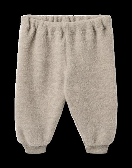 Wheat Kinnie Fleece-bukser I Uld Khaki Melange  Khaki Melange 74 cm  Brun  74 cm  unisex