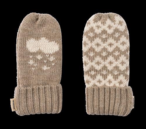 Wheat Towsi Jacquard-luffer I Uld Grey Camel Melange  Grey Camel Melange 3-4 Y Wool Brun  3-4 år  unisex