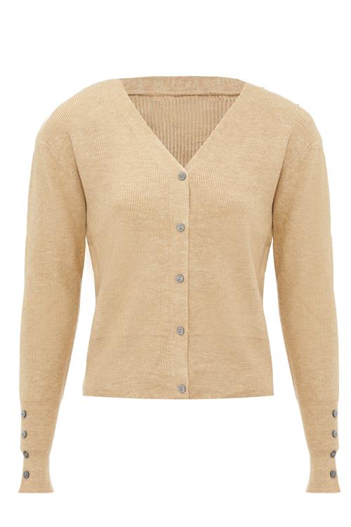 leo basics Cardigan  beige-meleret