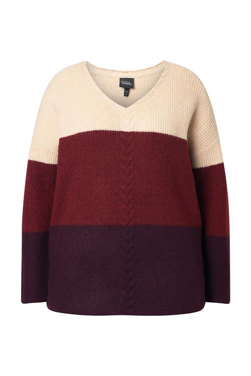 Ulla Popken Pullover  ecru / vinrød / rubinrød