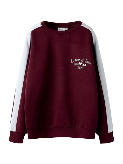 NAME IT Sweatshirt 'NKFNEHA'  burgunder / hvid