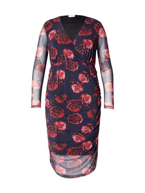 ONLY Carmakoma Kjole 'CARROSETTA'  cranberry / lys rød / sort