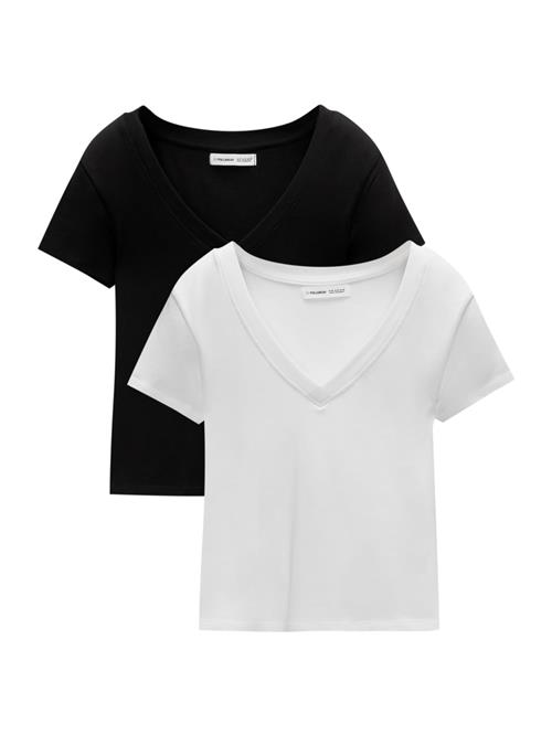 Pull&Bear Shirts  sort / hvid