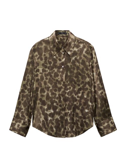 MANGO Bluse 'CAMILA'  brun / mørkebrun / oliven