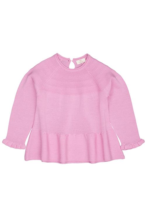 Copenhagen Colors Merino-strikket Bluse Med Flæser Syringa  Syringa 128 cm  Lyserød  128 cm  kvinde