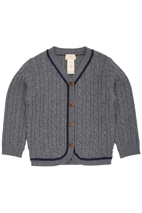 Copenhagen Colors Grandad Cardigan I Lammeuld Dark Grey Navy  Dark Grey Navy 104 cm  Grå  104 cm  mand