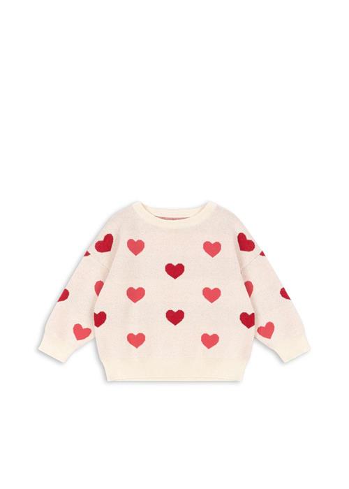 Konges Sløjd GOTS Lapis Strikket Sweater Coeur Coloré Duo Pink  Coeur Coloré Duo Pink 2 Y  Hvid  2 år  kvinde