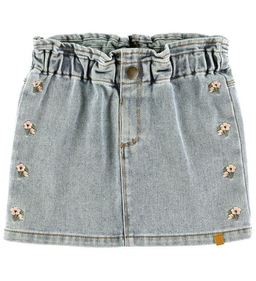 Lil Atelier Nederdel - NmfDarlee - Medium Blue Denim/Flower Emb
