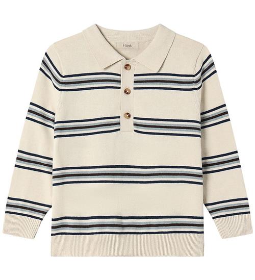 Fliink Polobluse - Strik - Benny - Sandshell/Stripes