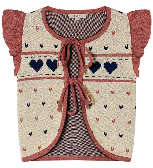 Fliink Vest - Bomuld/Uld - Nova - Multi Heart - Sandshell