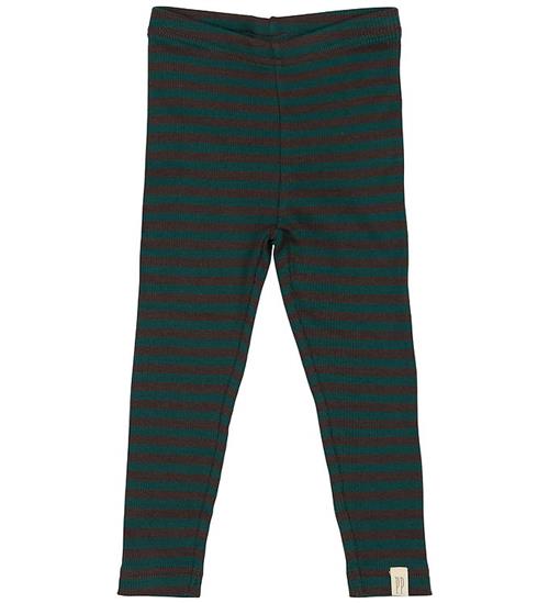 Petit Piao Leggings - Rib - Modal - Dark Sea/Coffe Bean