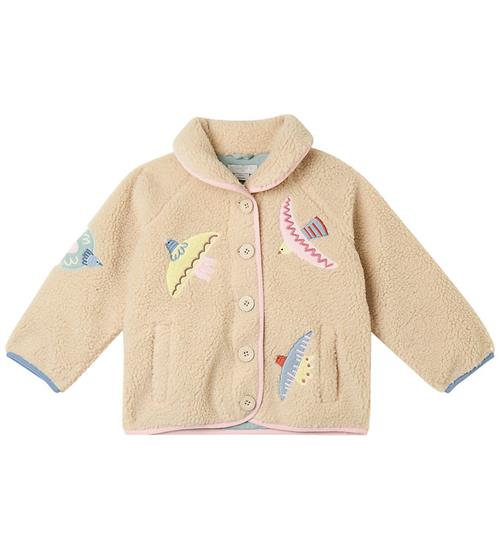Stella McCartney Kids Fleecejakke - Beige m. Fugle
