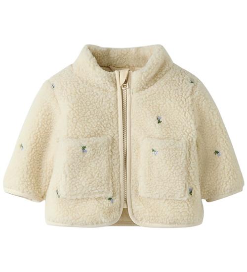 Name It Fleecejakke - Teddy - NbfMagot - Fog/Flower