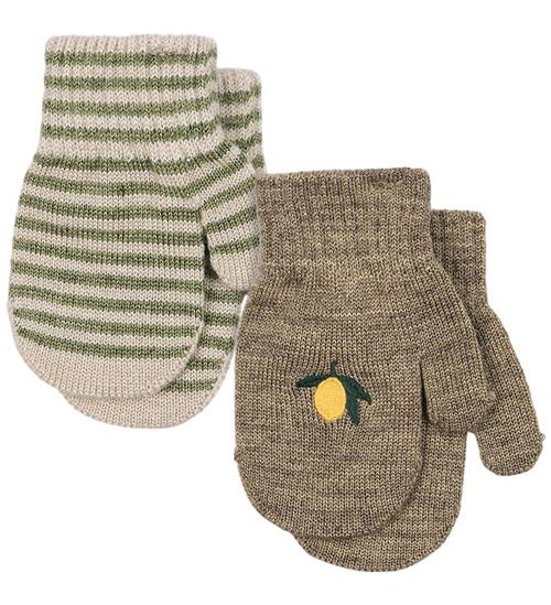 Konges Sløjd Luffer - Uld/Akryl - Filla - 2-pak - Lemon/Stripe