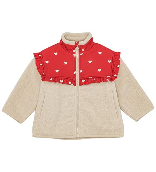 Flöss Fleecejakke - Ellen - Poppy Red/Soft White