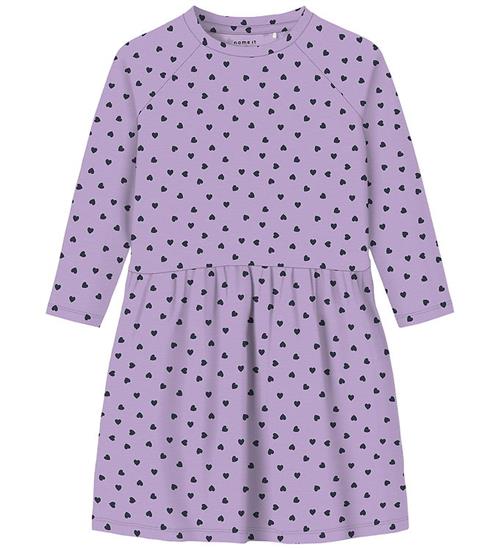 Name It Kjole - NmfPbelle - Lavendula/Heart In Dark Sapphire