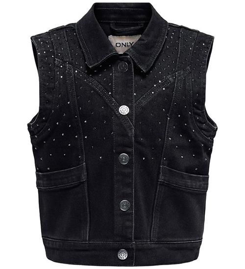 Kids Only Denimvest - KogKennedy - Washed Black/Rhinestone