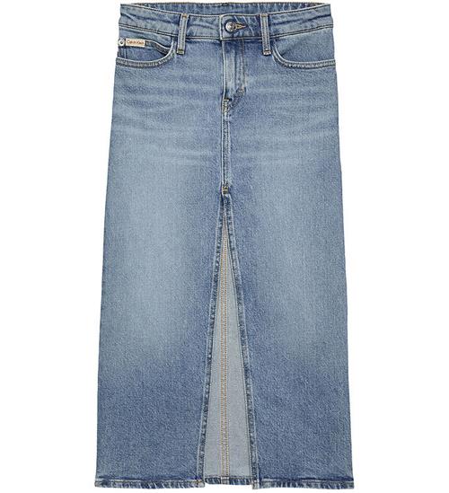 Calvin Klein Nederdel - Denim - Mid Rise Long - Cloudy Blue
