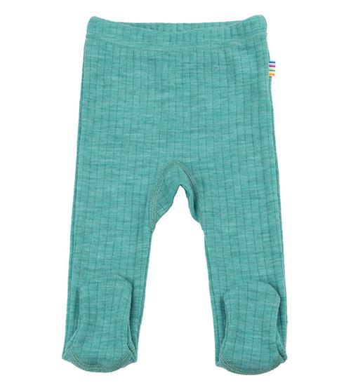 Se Joha Leggings m. Fødder - Uld - Grøn hos KidsWorld