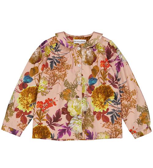 Christina Rohde Skjorte - Støvet Rosa m. Blomster