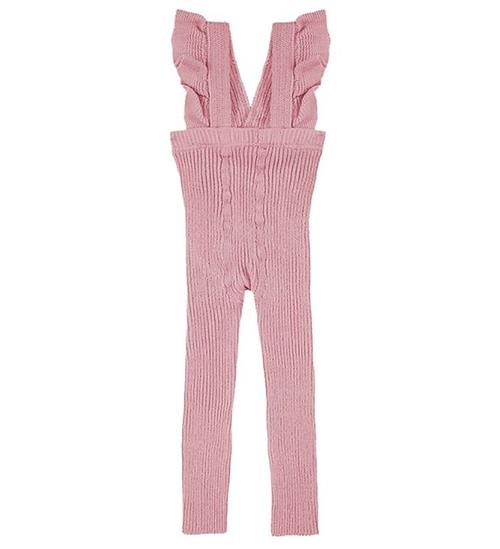 Se Condor Leggings m. Seler - Rib - Rosa hos KidsWorld