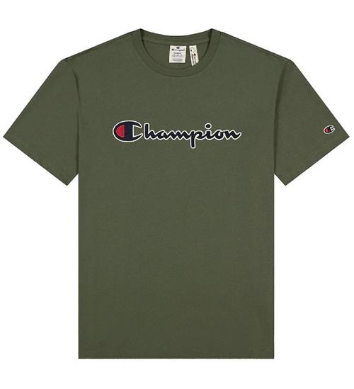 Se Champion Fashion T-shirt - Grøn m. Logo hos KidsWorld