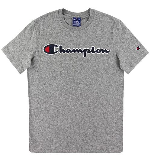 Se Champion Fashion T-shirt - Gråmeleret m. Logo hos KidsWorld