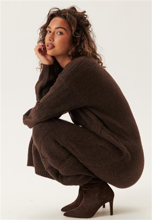 Pieces Pcjenna Ls Cable Knit Midi Dre