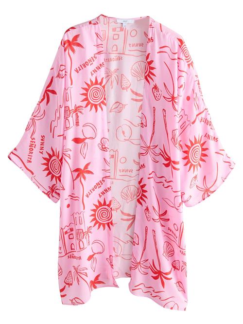 Next Kimono  pastelpink / rød