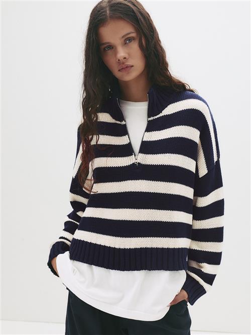 Pull&Bear Pullover  marin / uldhvid