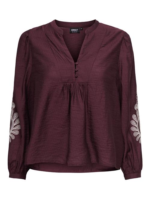 ONLY Bluse 'ONLKana'  vinrød / hvid