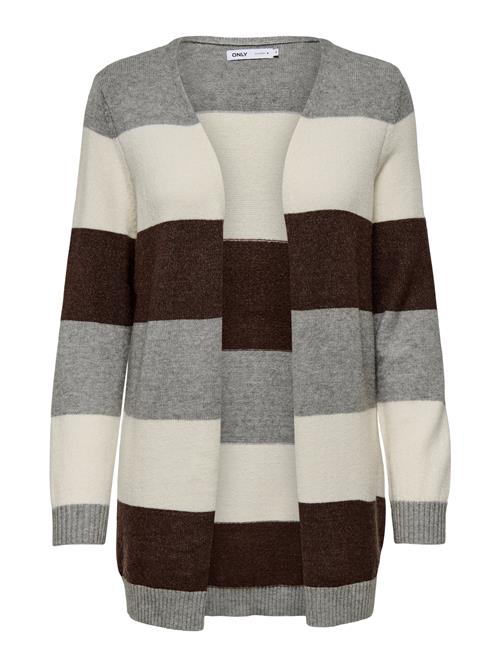 ONLY Cardigan 'ONLLESLY'  mørkebrun / grå / greige
