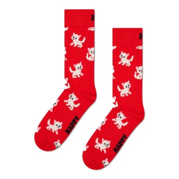 Happy socks Strømper Kitten Sock Rød Mønster  bomuld Str 41/46